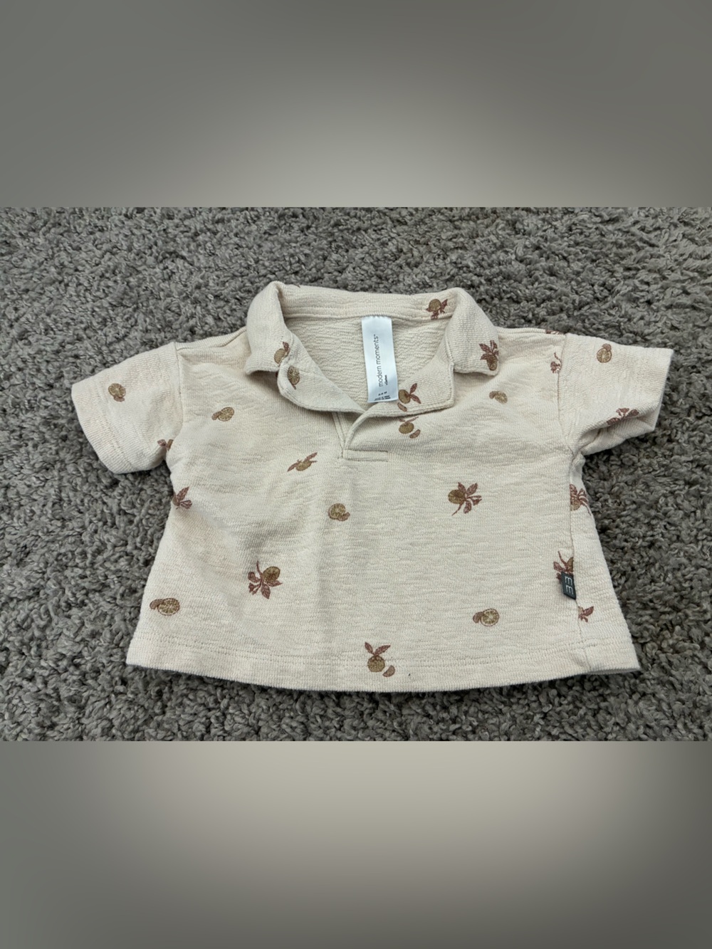 Gerber Beige Polo Shirt with Brown Palm shorts